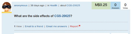 What are the side effects of CGS-20625