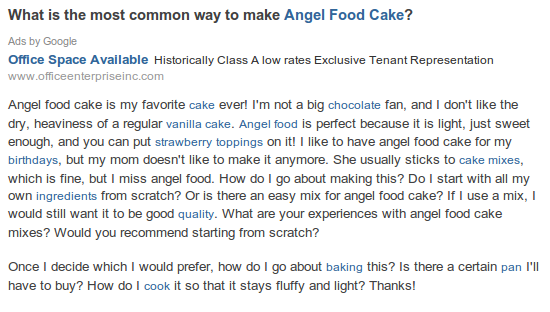 Angel food cake question