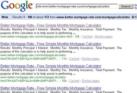 Better-Mortgage-Rate.com calculator serps