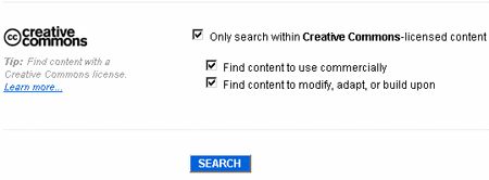 Creative Commons search boxes on Flickr