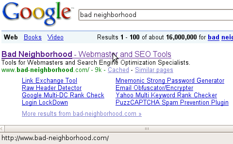 Google cloaked serps url